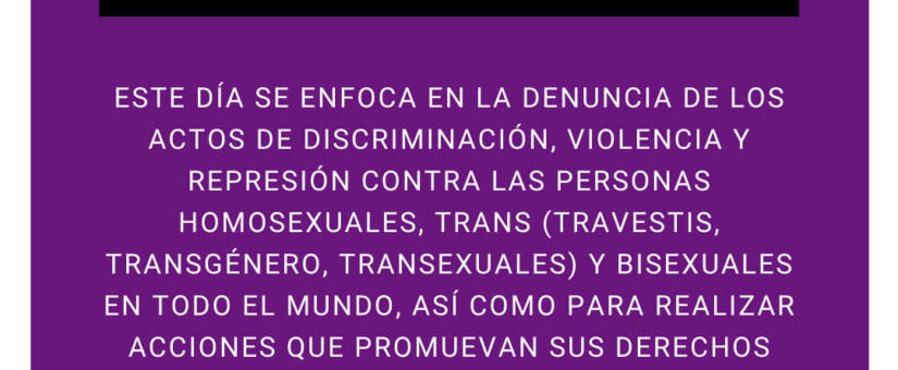 Día Internacional Contra la Homofobia, la Transfobia y la Bifobia 2021.